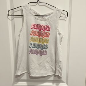 Girls White Summer Tank Top